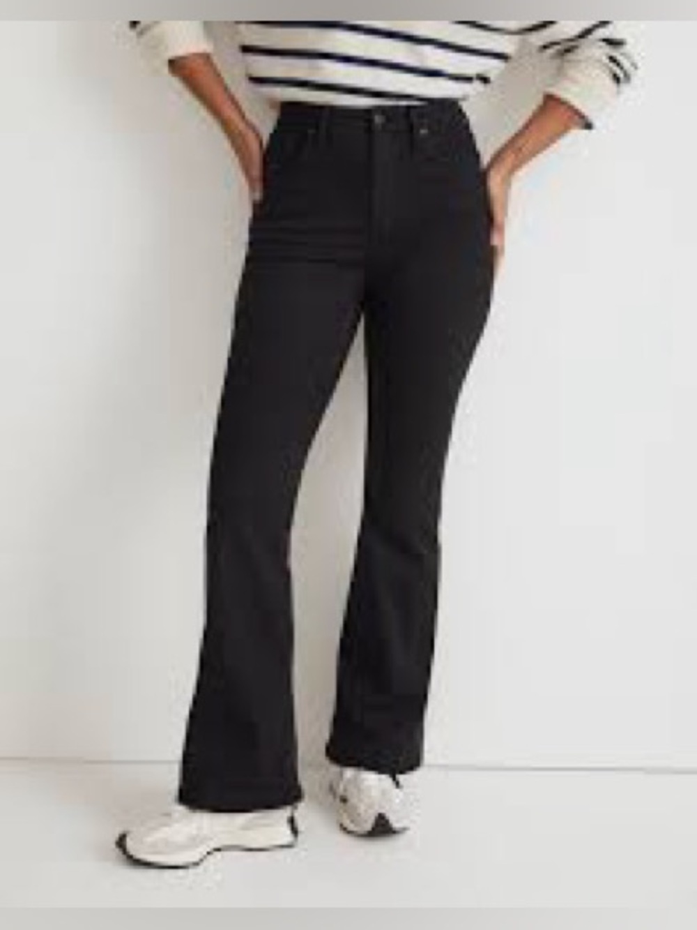 Madewell black frost curvy skinny flare jeans